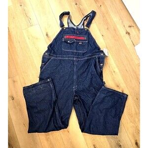 NWT Dickies Overalls Mens Sz 2XL Blue Denim Bib Workwear Utility Cargo EB713RNB